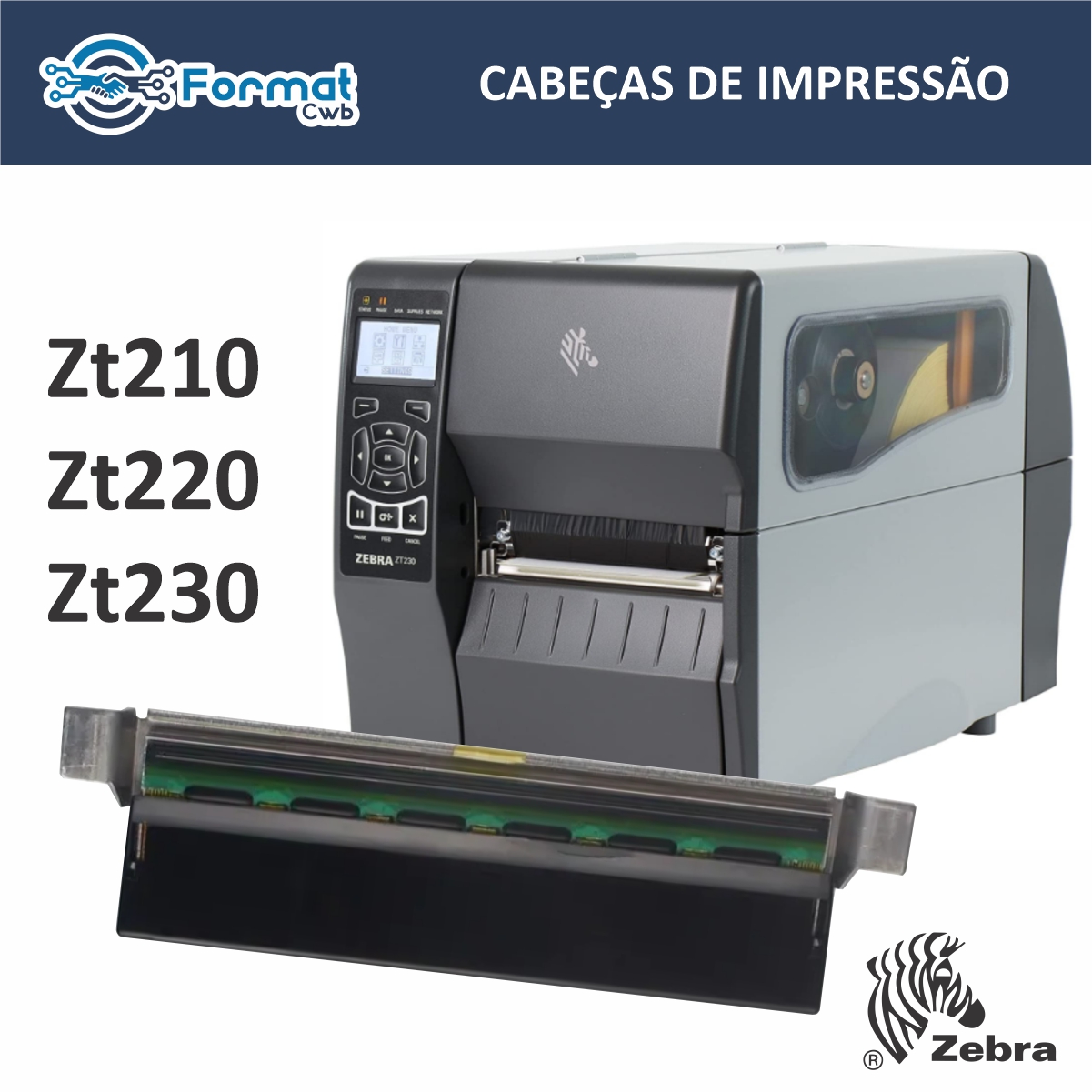 CABEÇA DE IMPRESSÃO ZEBRA ZT230 - 203dpi - P1037974-010 - Imagem 5