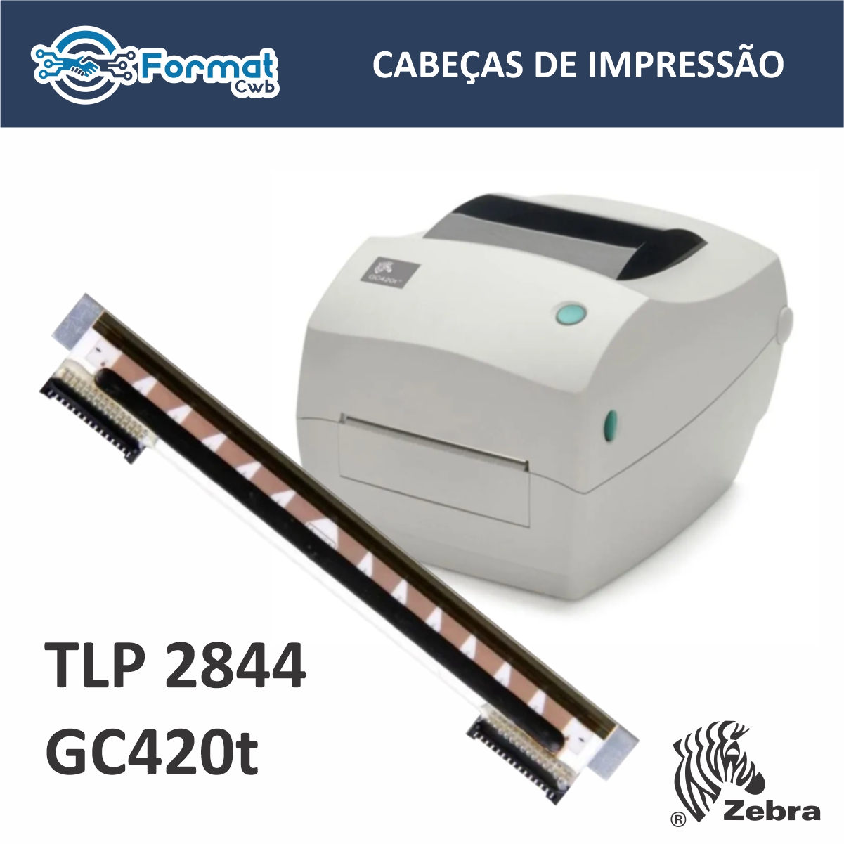 CABEÇA DE IMPRESSÃO ZEBRA TLP2844 / GC420T - G105910-053 - Imagem 3